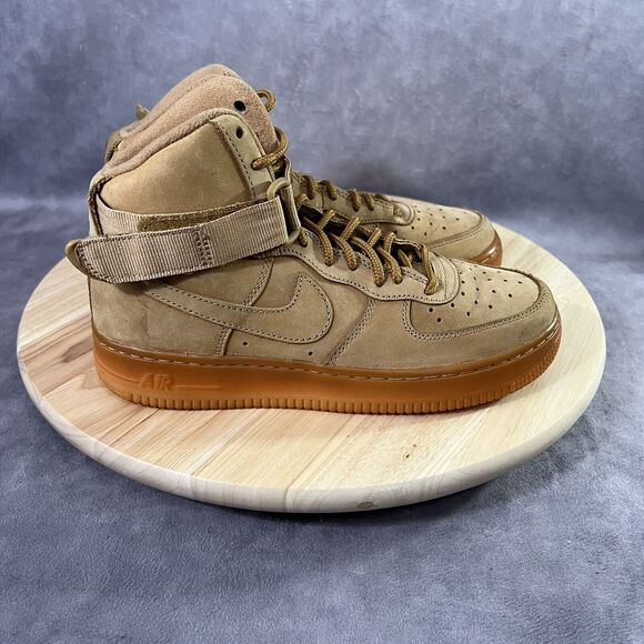 Nike Air Force 1 High WB Flax Youth 5.5Y/ Womens 7 Beige Tan Mid Top Shoes - Picture 1 of 6